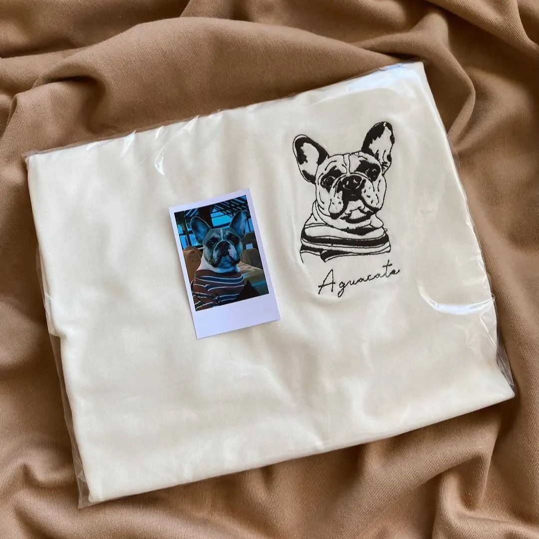 Custom Embroidered Pet Face T-shirt,Personalized hoodie embroidered with multiple pets