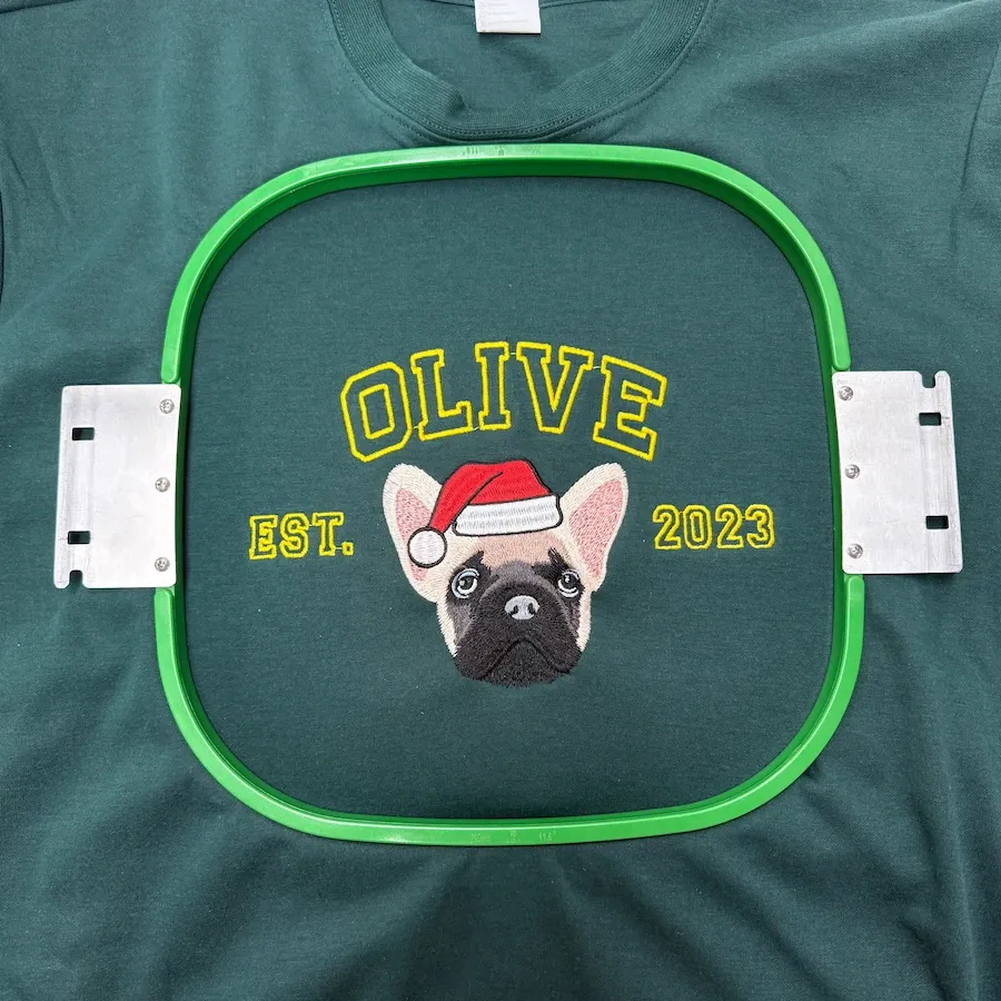 Custom Pet Face Embroidered Christmas Sweatshirt, Christmas Gift For Pet Lovers