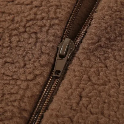 Custom Pet Embroidered Portrait Zip-up Sherpa Jacket