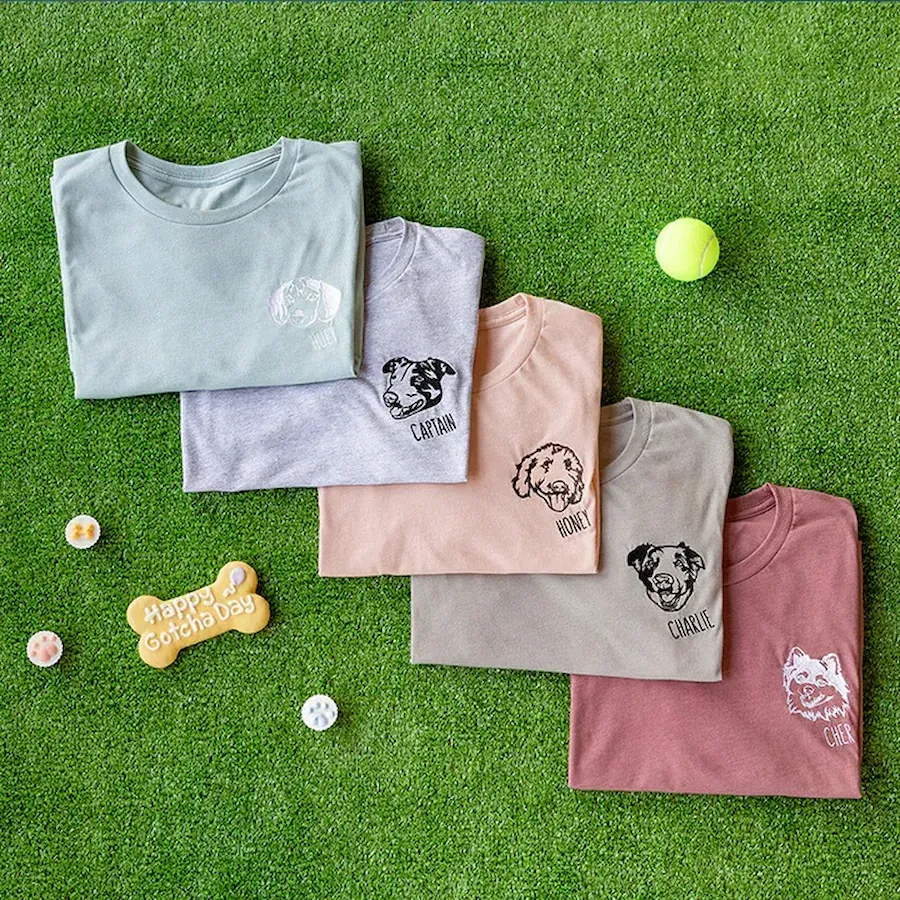 Custom Embroidered Pet Face Tee, Sweatshirt, Hoodie