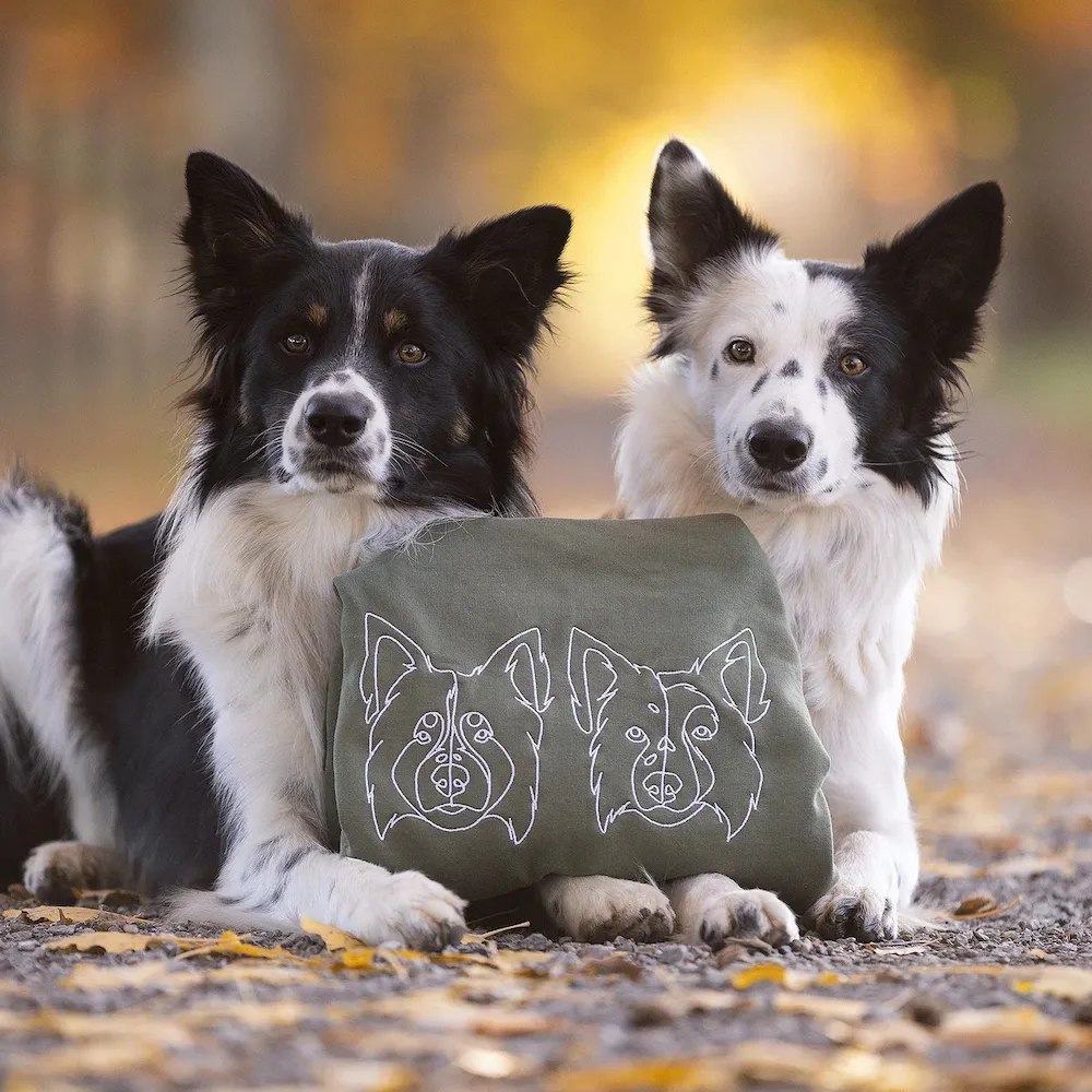 Custom Embroidered T-shirt,Hoodie,Pet Face Sketch Embroidery