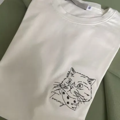 Custom Embroidered Pet Face T-shirt,Personalized hoodie embroidered with multiple pets