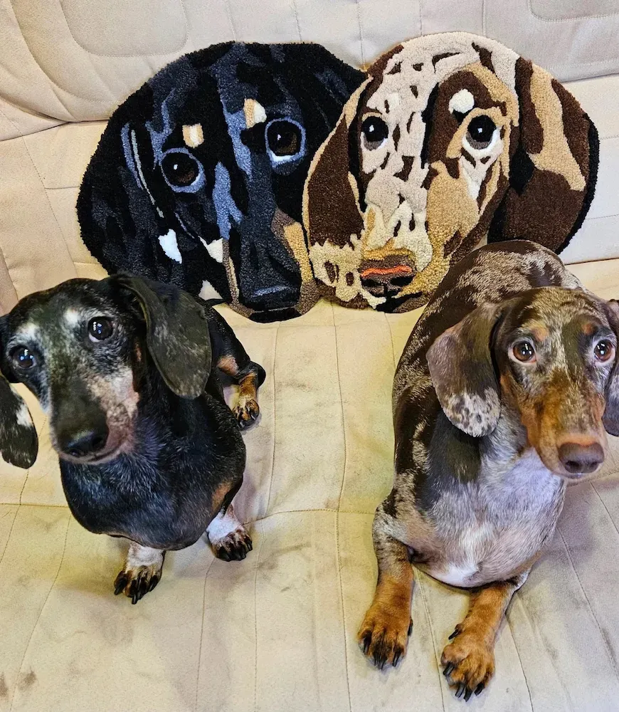 CUSTOM PET RUG - Tufted Rug - Personalised Pet Dog Portrait Rug