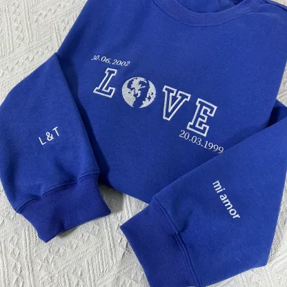 The Moon Phase LOVE Personalized Couple’s Anniversary/Birthday Sweatshirt