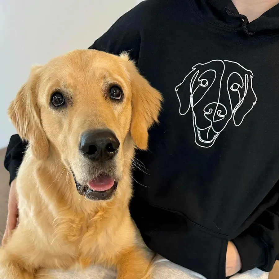 Custom Embroidered Hoodie,Pet Face Sketch Embroidery