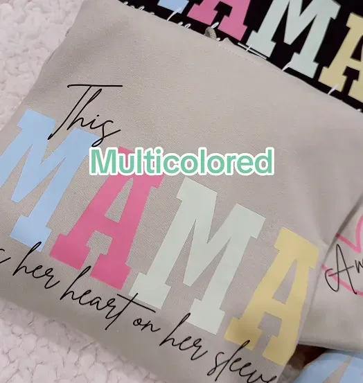 Personalized This Belongs to mum-Wear Heart On Sleeve Mama Sweatshirt with Kid Names on Sleeves-Mother's Day
