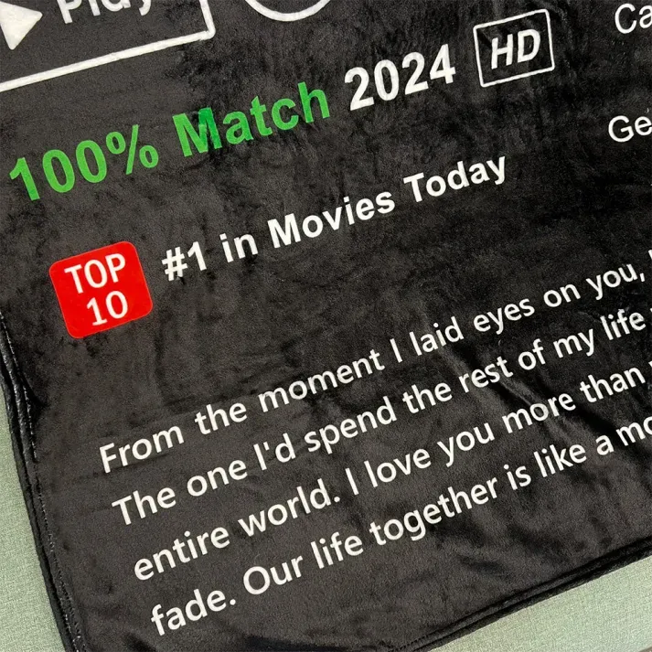 Custom LOVEFLIX Movie Photo Blanket with Your Love Story