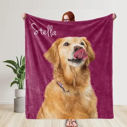 Custom Pet Blanket Using Pet Photo + Name Custom Dog Blanket Personalized Dog Blankets Cat Picture Blanket Pet Photo Blanket