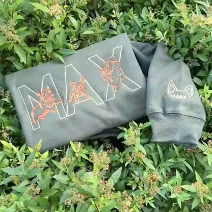  Custom Dog/pet outline Embroidered Sweatshirt With Photo - Pet Memorial Gift, Gift For pet lover-forlovever