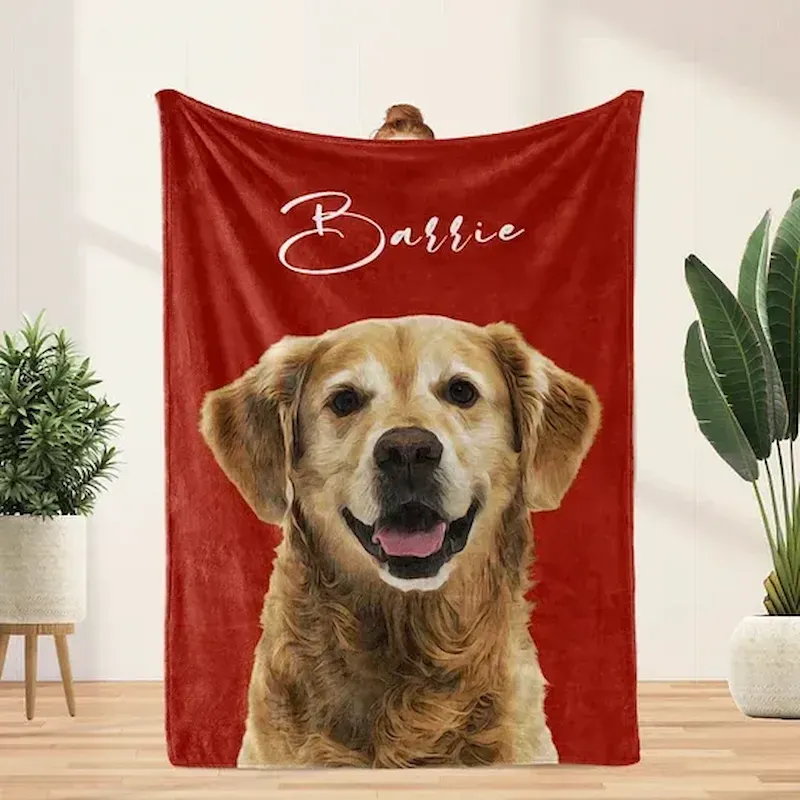 Custom Pet Blanket Using Pet Photo + Name Custom Dog Blanket Personalized Dog Blankets Cat Picture Blanket Pet Photo Blanket