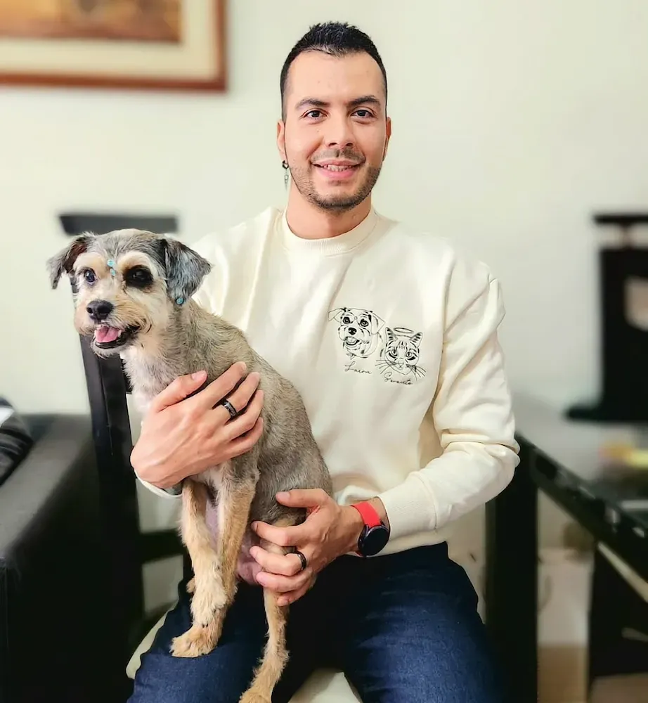 Custom Embroidered Pet Face T-shirt,Personalized hoodie embroidered with multiple pets