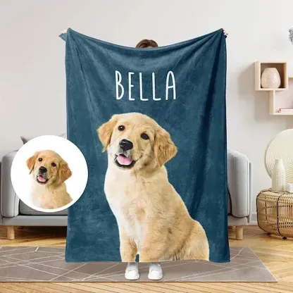 Custom Pet Blanket Using Pet Photo + Name Custom Dog Blanket Personalized Dog Blankets Cat Picture Blanket Pet Photo Blanket