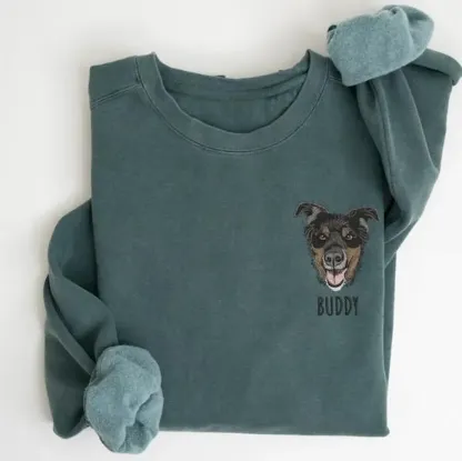 Custom Pet Loss Embroidered Sweatshirt, Pet Memorial Embroidered T-shirt Sweatshirt Hoodie