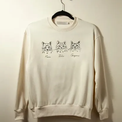 Custom Embroidered Pet Face Sweatshirt,Personalized hoodie embroidered with multiple pets