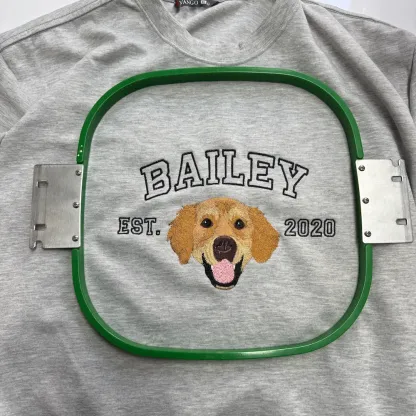 Custom Embroidered Sweatshirt with Dog Face Varsity from Photo, Gift for Pet Lovers