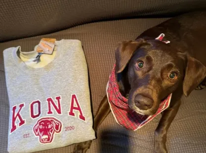 Personalized Embroidered Pet Sweatshirt with Portrait From Photo and Name, Gifts For Pet Owners