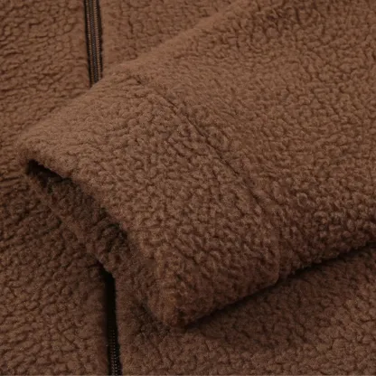 Custom Pet Embroidered Portrait Zip-up Sherpa Jacket