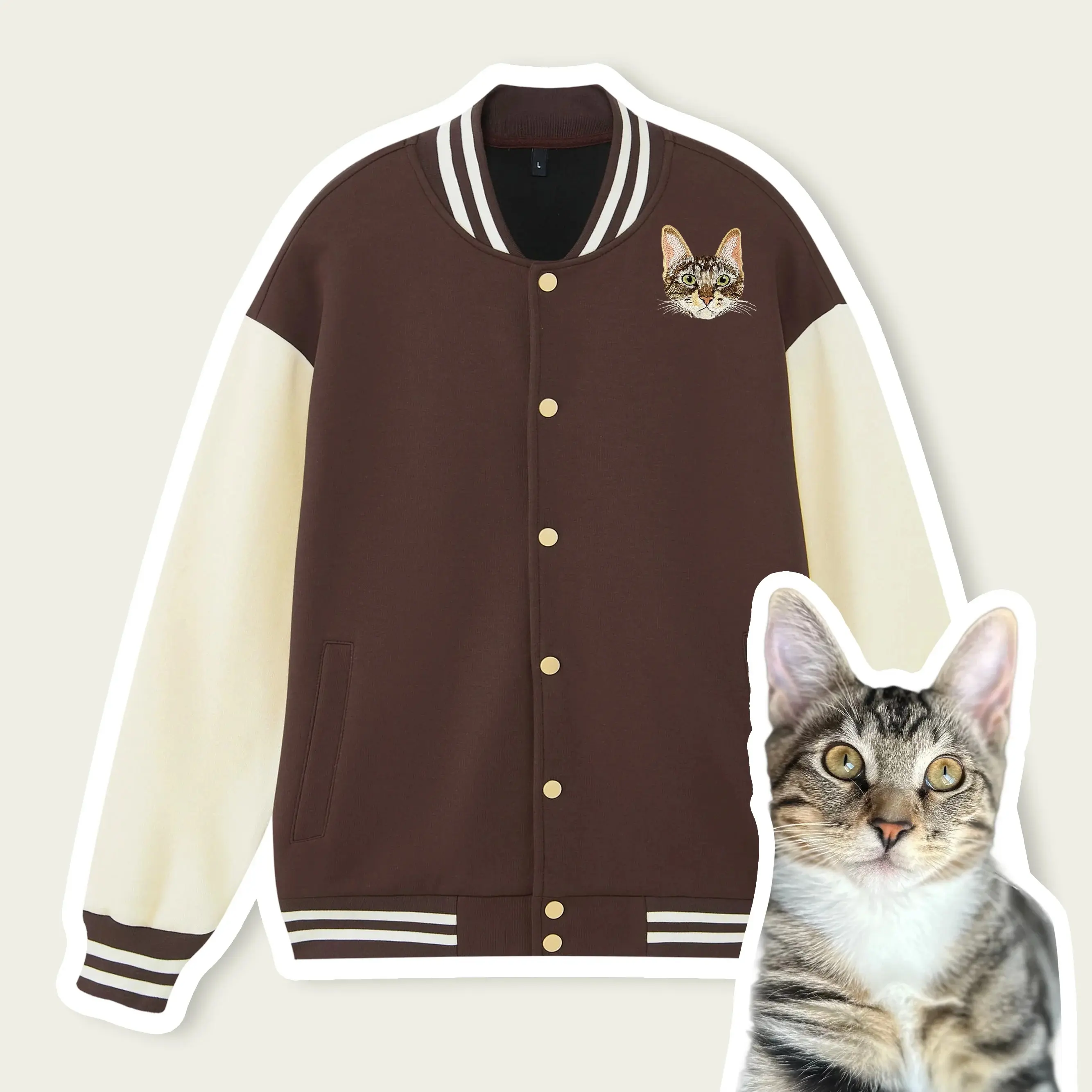 Custom Pet Embroidered Varsity Jacket