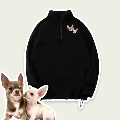 Custom Pet Face Embroidered  Sherpa Jacket