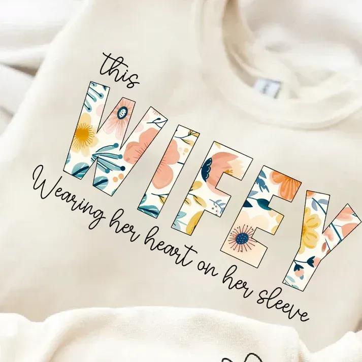 Personalized This Belongs to mum-Wear Heart On Sleeve Mama Sweatshirt with Kid Names on Sleeves-Mother's Day