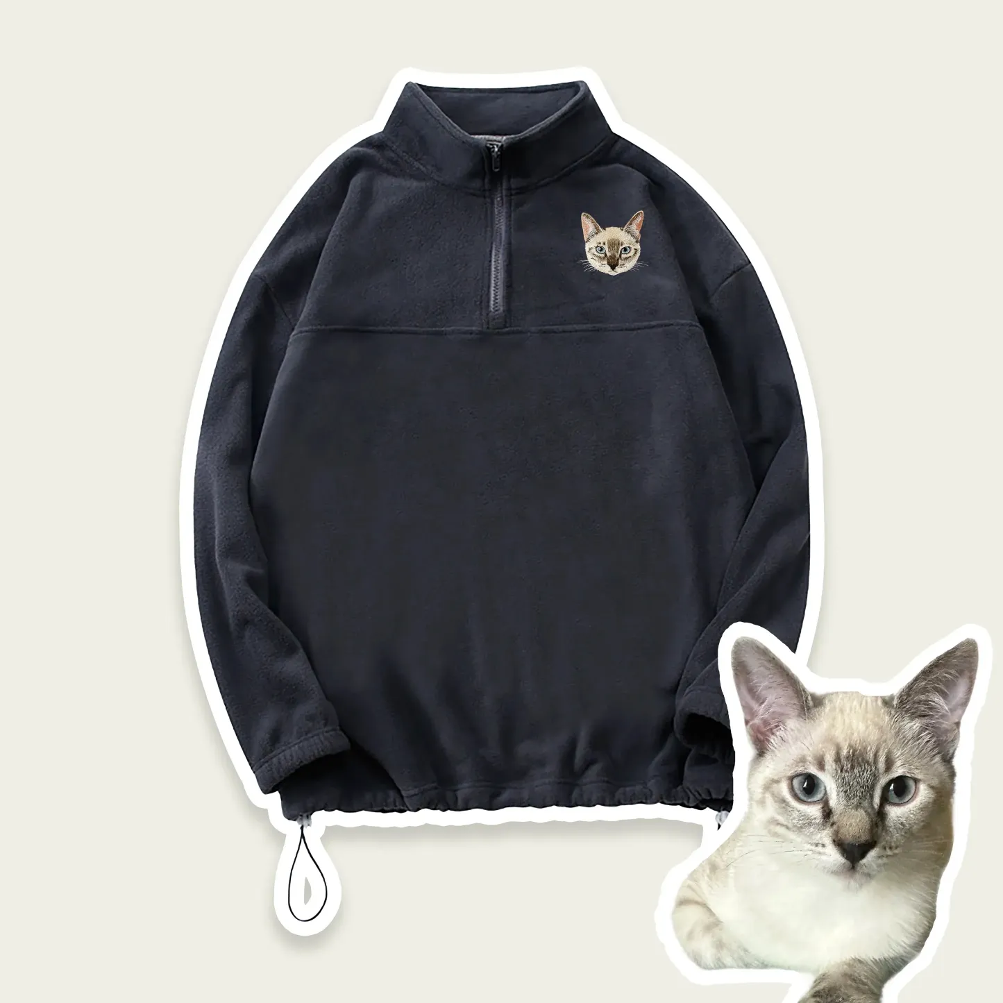 Custom Pet Face Embroidered  Sherpa Jacket