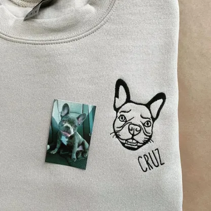 Personalized Dog Sweatshirts for Humans with Custom Embroidered Dog Face and Dog Name