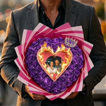 Will You Be My GF-Glitter Rose Profess Burning Rose Burn away bouquet