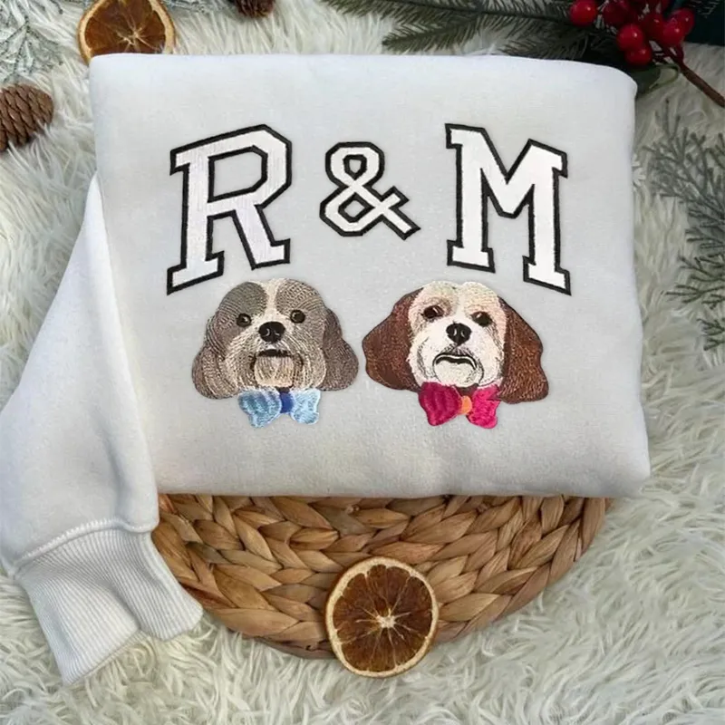 Customized Pet Photo Embroidered Sweatshirts,Hoodies Gifts For Pet Owners