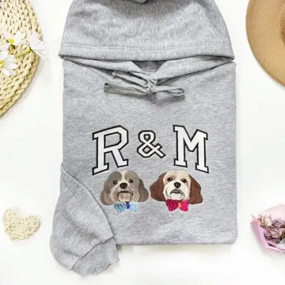 Customized Pet Photo Embroidered Sweatshirts,Hoodies Gifts For Pet Owners