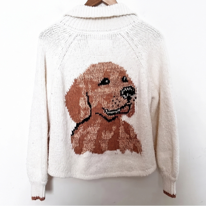Custom Pet Portrait Knit Cardigan – Personalized Dog & Cat Sweater