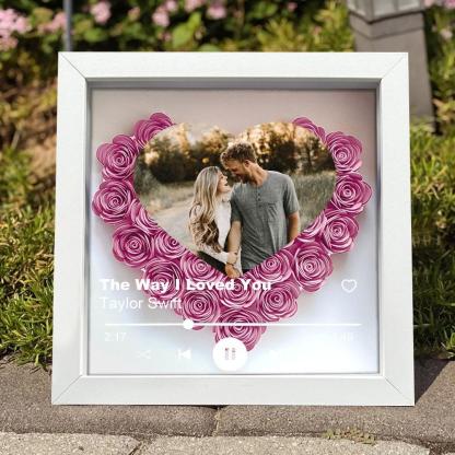 (With Song)Custom Heart Flower Shadow Box with Photo-forlovever