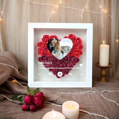 (With Song)Custom Heart Flower Shadow Box with Photo-forlovever