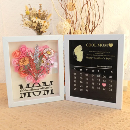 Personalized Birth Flower With REAL MOON PHASE Anniversary Calendar Box-forlovever