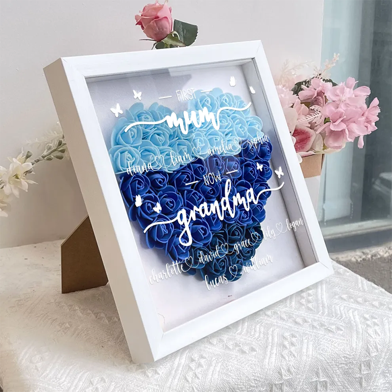 First daughter Now mom - Personalized Flower Shadow Box-forlovever