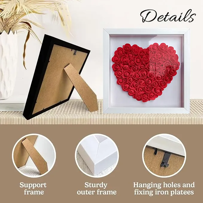 Mom/Grandma We Love You - Personalized Heart Shaped Flower Shadow Box-forlovever