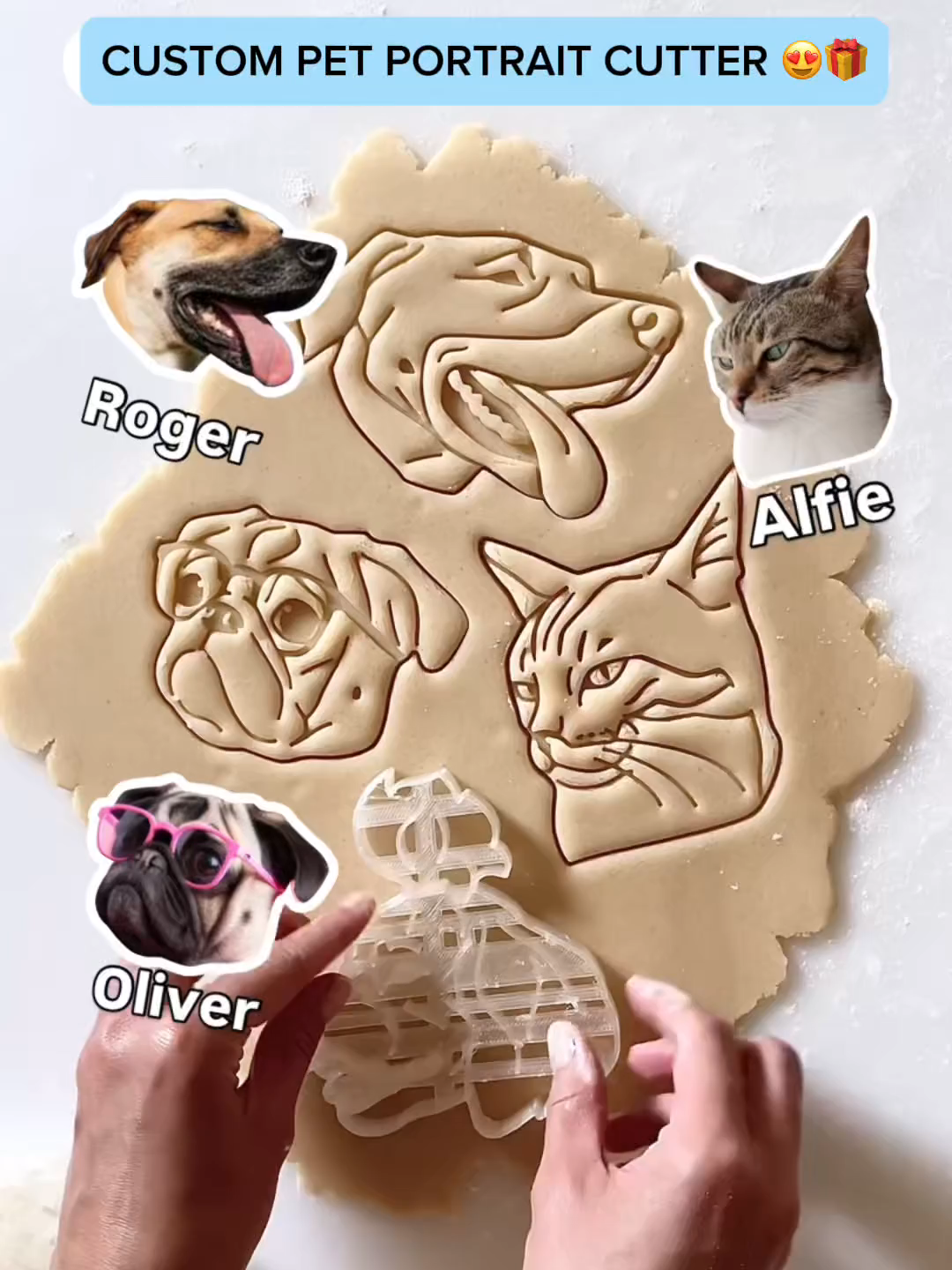 Custom Pet Portrait Cookie Cutter, Personalized Dog & Cat Cookie Mold, Unique Gift for Pet Lovers