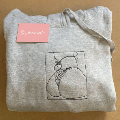 Custom Embroidered Sweatshirt – Personalized Sexy Portrait Gift for Boyfriend