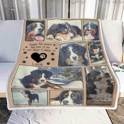 Personalized Dog Photo Blanket: Dog Memorial Keepsake Fleece Throw