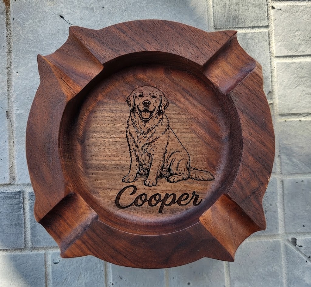 Personalized Pet Portrait Engraved  Cigar Ashtray, Pet Lover Gift for Him, Dog Dad Gift