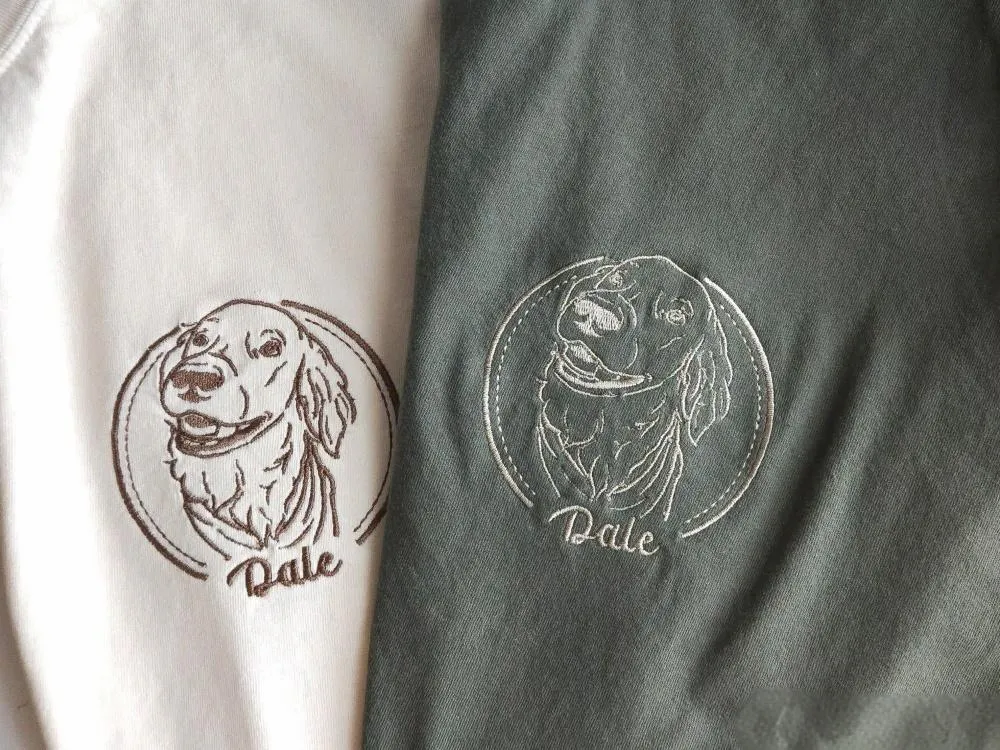 Personalized Dog Mom Shirt with Pet Outline T-shirt, Custom Dog Dad Embroidered Tee Cat Lover Gift for Mom Gift Cat Dad T shirt Pet Memorial