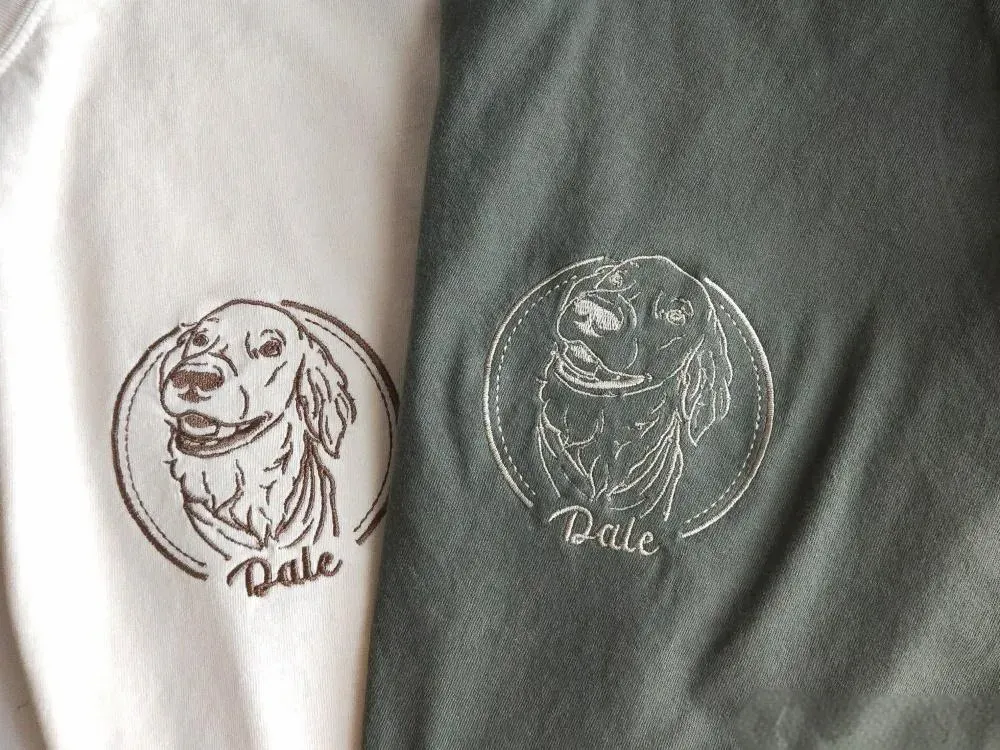 Personalized Dog Mom Shirt with Pet Outline T-shirt, Custom Dog Dad Embroidered Tee Cat Lover Gift for Mom Gift Cat Dad T shirt Pet Memorial