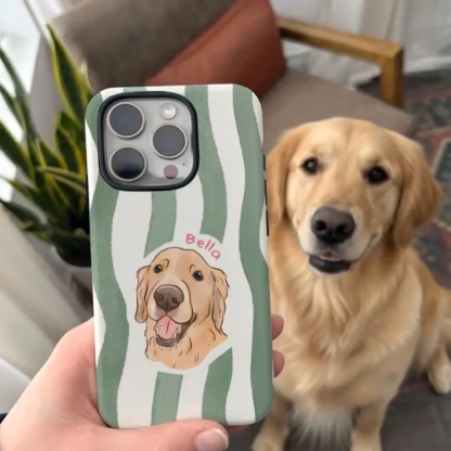 Custom Pet Portrait Phone Case, Personalized Dog & Cat Phone Case from Photo, Pet Lover Gift