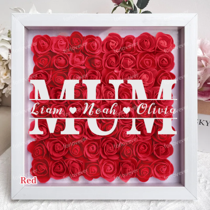 Mom Square Shaped Monogram Flower Shadow Box Gift-forlovever