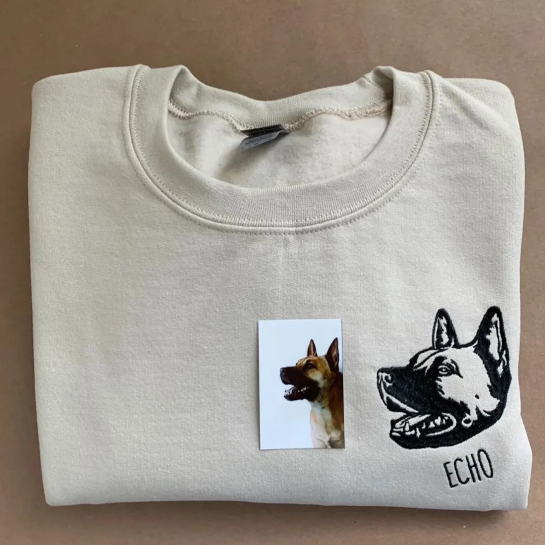 Custom Pet Portrait Embroidered T-Shirts, Sweatshirts and Hoodies