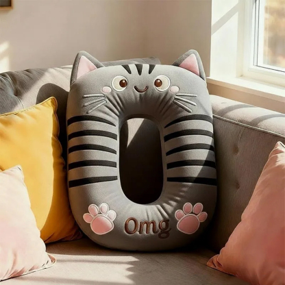 Personalized Cat Lover Letter Pillow with Custom Name Design Graphic 3D Print