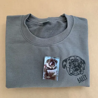 Custom Pet Portrait Embroidered T-Shirts, Sweatshirts and Hoodies