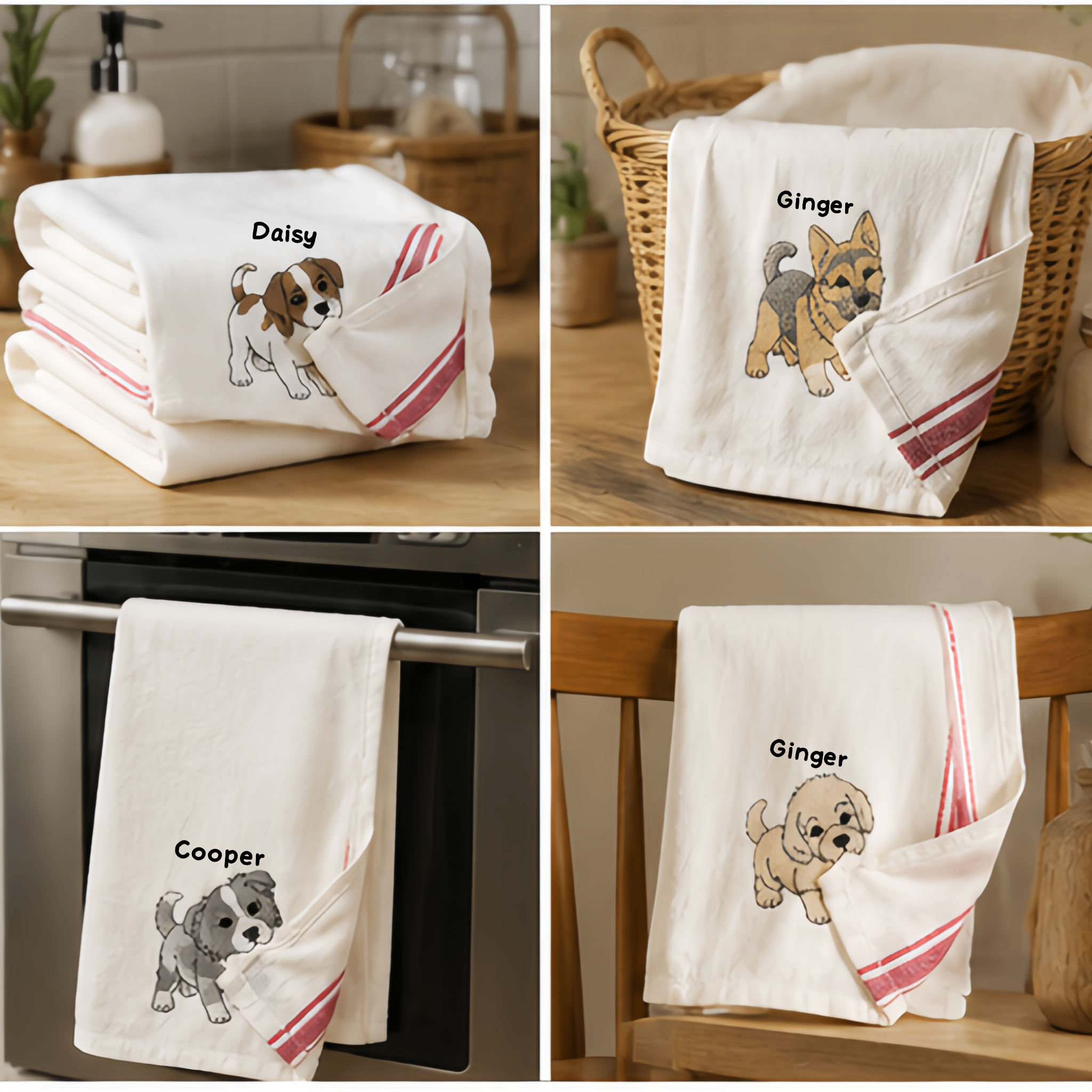 The "Biting Corner" Personalized Pet Dish Towel