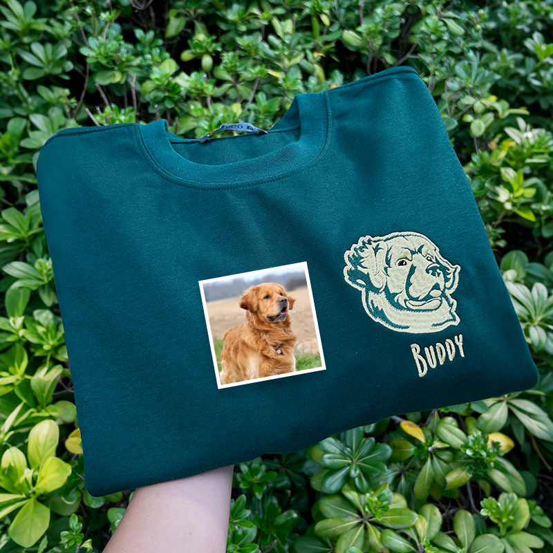 Custom Embroidered Pet Portraits Simple Icons T-Shirt, Sweatshirt, Hoodie-forlovever