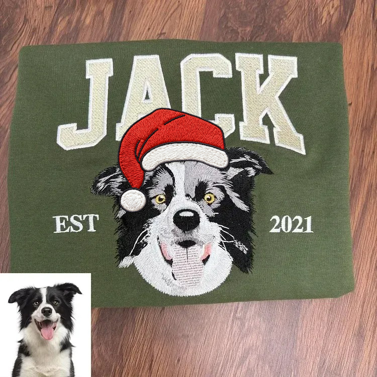 Personalized Embroidered Pet Face and Name Est T-shirt Keepsake Gift for Pet Lovers