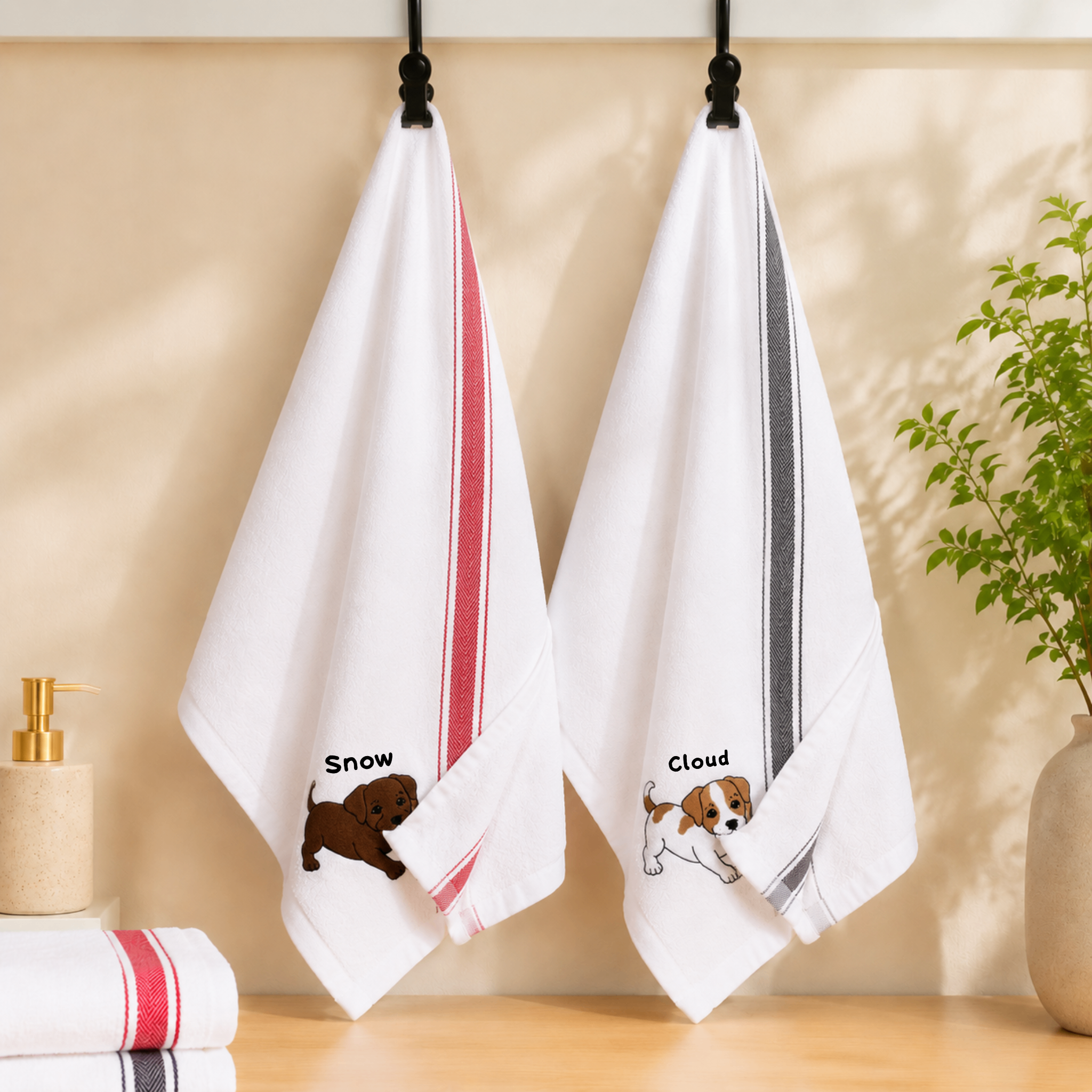 The "Biting Corner" Personalized Pet Dish Towel